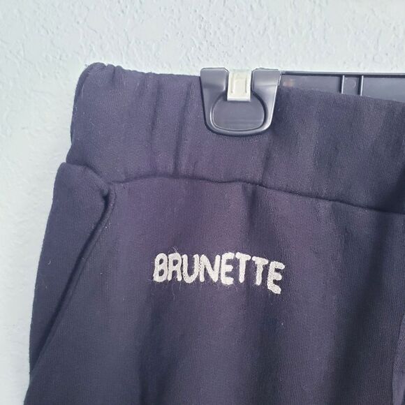 Brunette the Label Embroidered Black Jogger Sweatpants - Picture 5 of 7